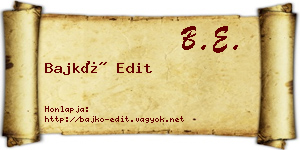 Bajkó Edit névjegykártya
